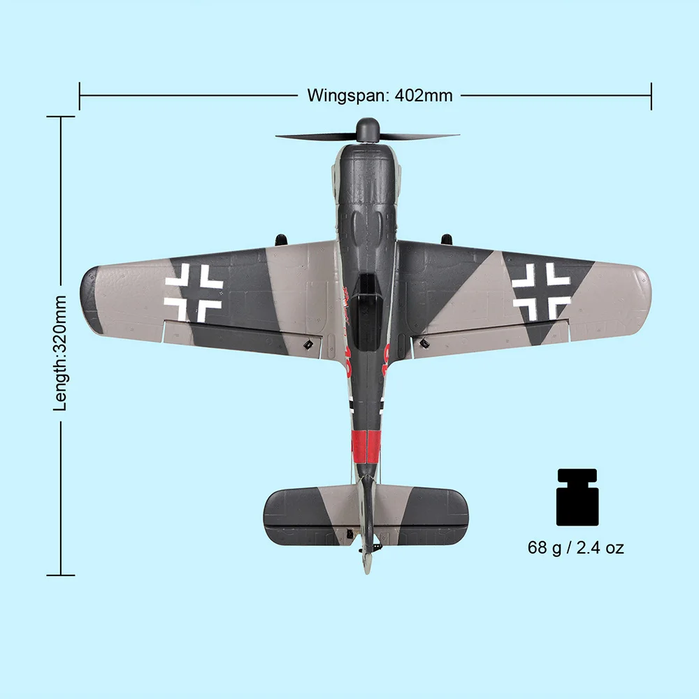 TOP RC HOBBY 402mm Mini FW190 2.4G 4CH EPP Scaled Warbird RC Airplane RTF for Beginners Compatible OpenTX Transmitter 5