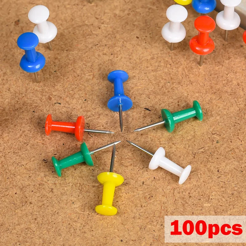 100pcs Wood Push Pins - Star Decorative Thumb Tacks For Office & Home Bulletin Boards