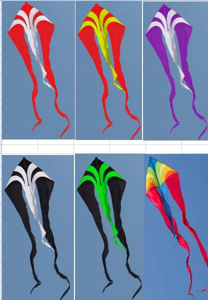 NEW 7m Power Rainbow Triangle /Delta Kites With Kite Handle and Line Good Flying 4