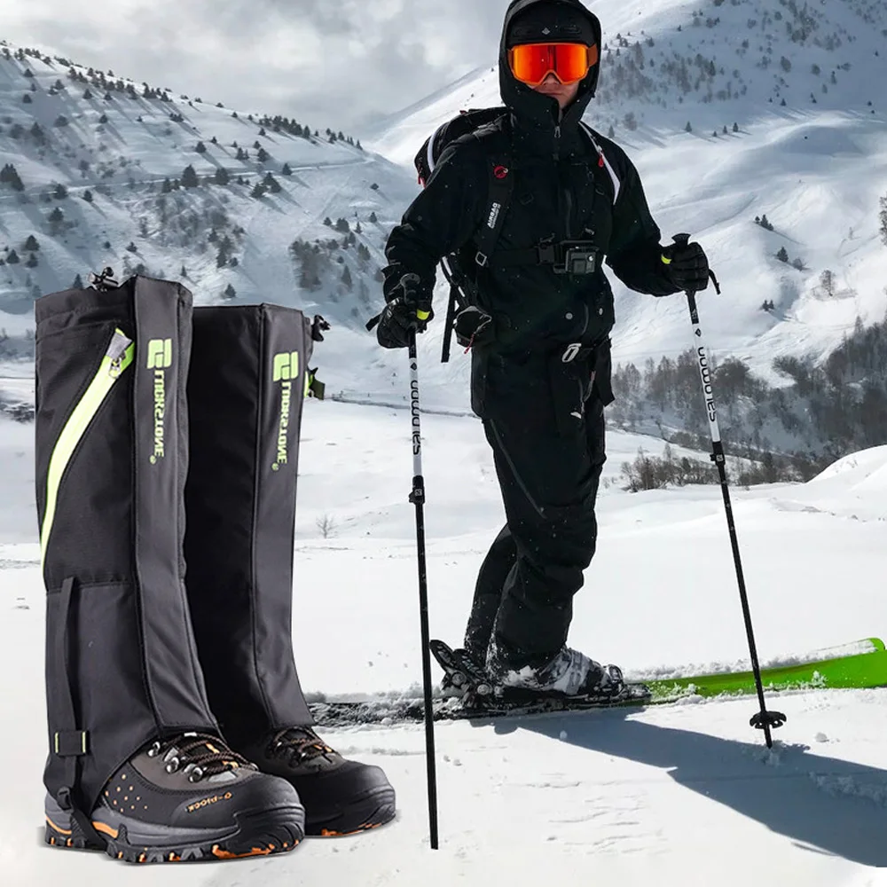 Waterproof Snow Hiking Gaiters Winter Hiking Gaiters Dual Layer Breathable Skiing for Adult Child 1 Pair