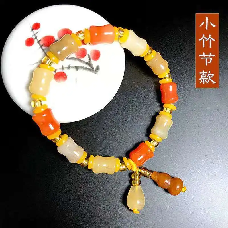 Natural Colorful Jade Charm Bracelet Women Fine Jewelry Accessories Real Chinese Golden Silk Jade Beads - Image 3