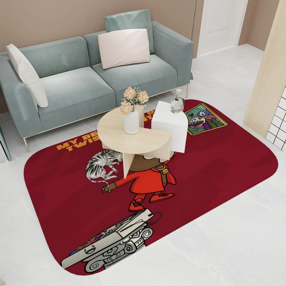 1PC K-Kanye Y-Ye West Rapper Floor Mat Entrance Door Mat Washable Non-Slip Living Room Sofa Chairs Area Mat Kitchen Doormat 2