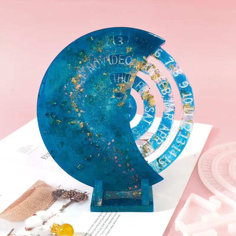 

Creative Calendar DIY Silicone Molds Versatile Perpetual Calendar Resin Moulds for Making Home Decor Desktop Pendulum Crafts