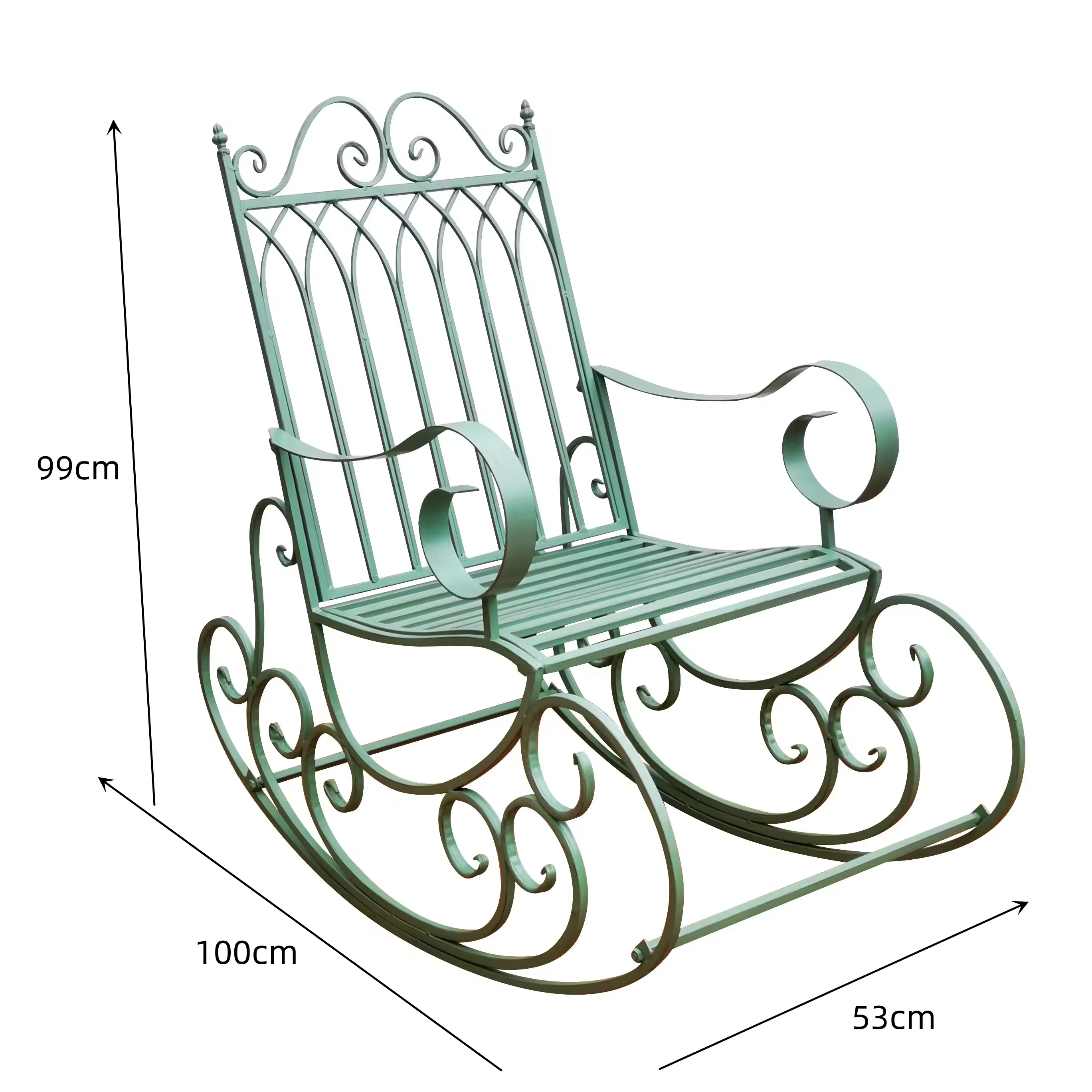 Garden & Patio Furniture Decoration Wrought Iron Outdoor Rocking Chair Metal Rocking Chair portable camping chair