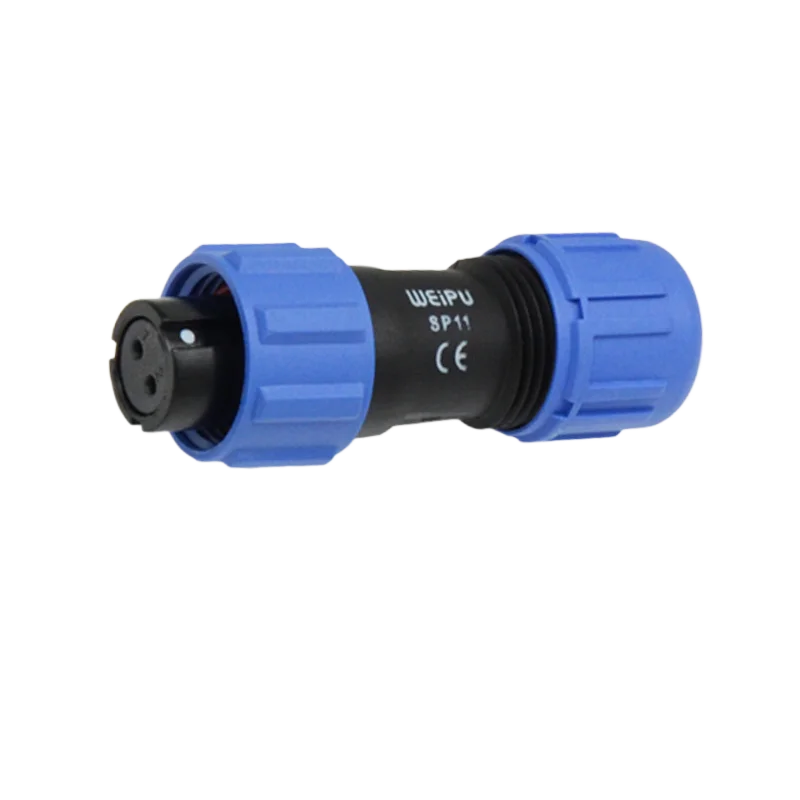 Waterproof Industrial Electrical Connector with Weld Wire Panel, IP68 Rating