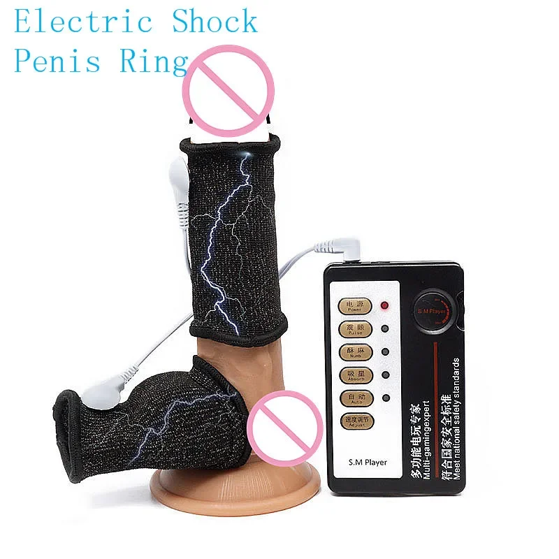 Electro sex toys,electric sex toys,penis rings Sex Product Pulse Massager Penis Rings Electric Shock Cock Cage Scrotum Ball Stretcher Time Delay Penis Sleeve for Men