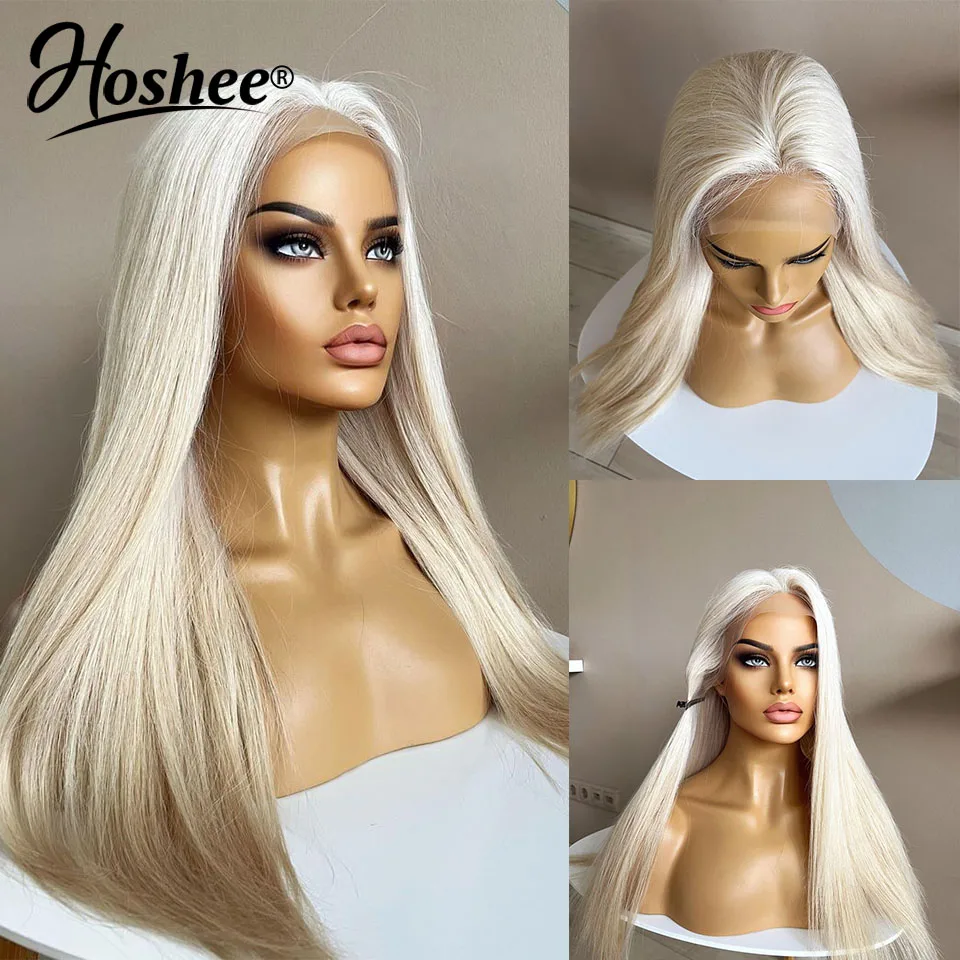 Human Hair Wig Platinum Blonde Full Lace for Cosplay
