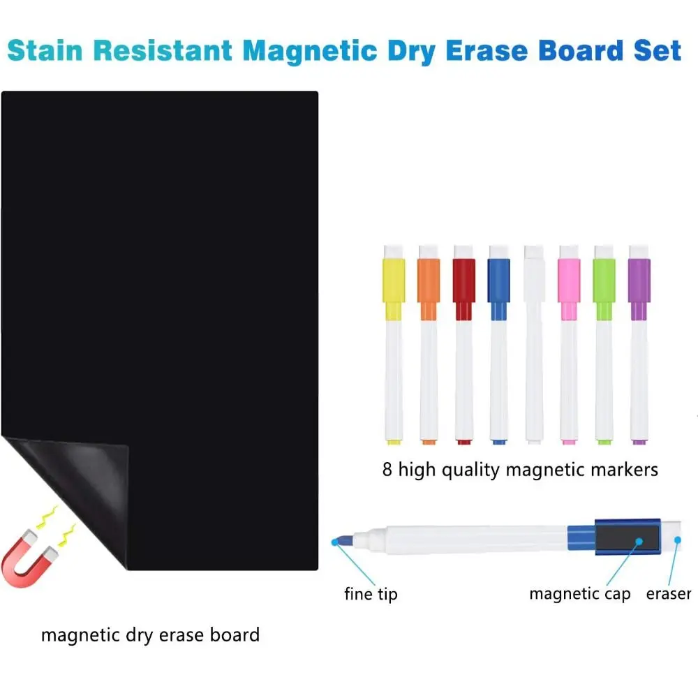 Household Drawing Board PET Blackboard Stickers Schedule Magnetic Magnetic Drawing Board Black 30*21cm Preschool Photo Props