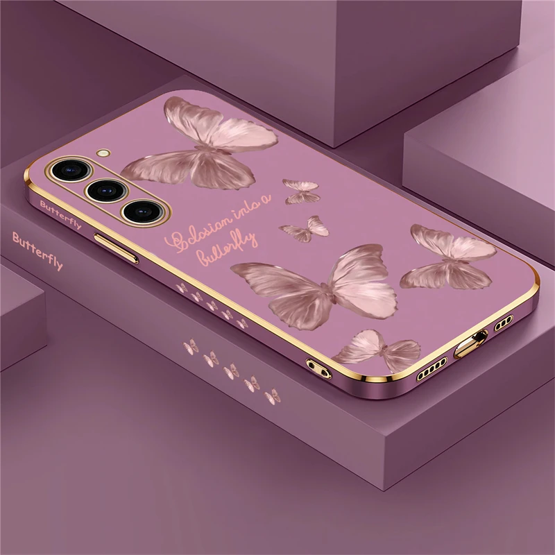 Elegant Butterfly Plating Soft Phone Case Cover