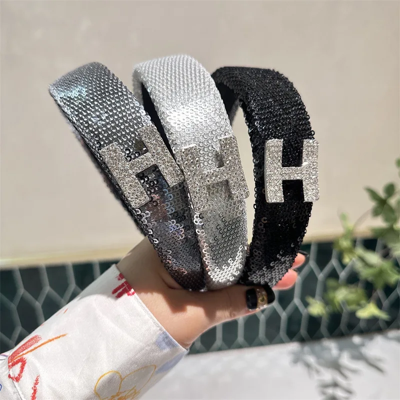 

Letter Crystal Sequin Hairbands For Women Hair Accessories For Girls Hair Band Hair Bows Hairband Headbands
