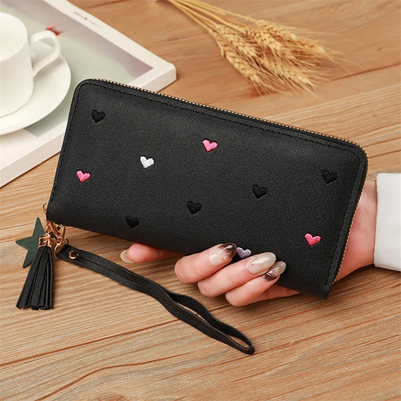 Women Long Wallets Purses Luxury Love Heart Wallets For Ladies Girl Money  Pocket Card Holder Female Wallets Phone Clutch Bag - 3