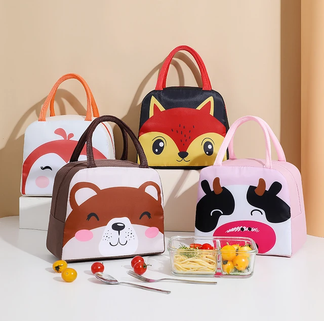 Cartoon Lunch Bag Portable Insulated Thermal Lunch Box Picnic Supplies Bags  Milk Bottle For Women Girl Kids Children New