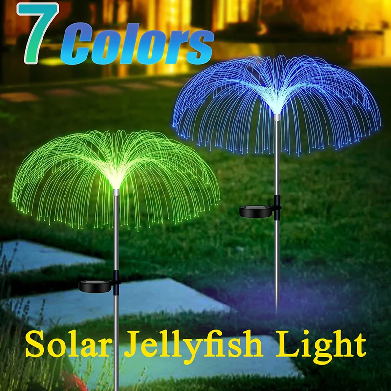 

Solar Jellyfish Lights 7 Colors Changing Garden Fireworks Lamp Waterproof Outdoor Flowers Flash Courtyard Pathway Lawn Decor