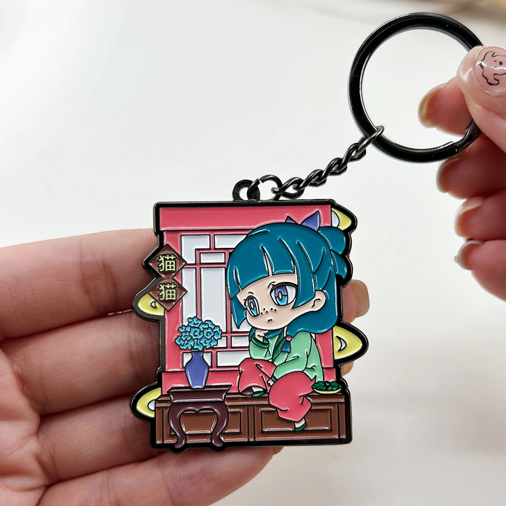 Chibi Maomao Sitting On The Windowsill Double Sided Enamel Keychain The  Apothecary Diaries Key Ring Anime Fan Gift Pendant - AliExpress, image size:1000x1000