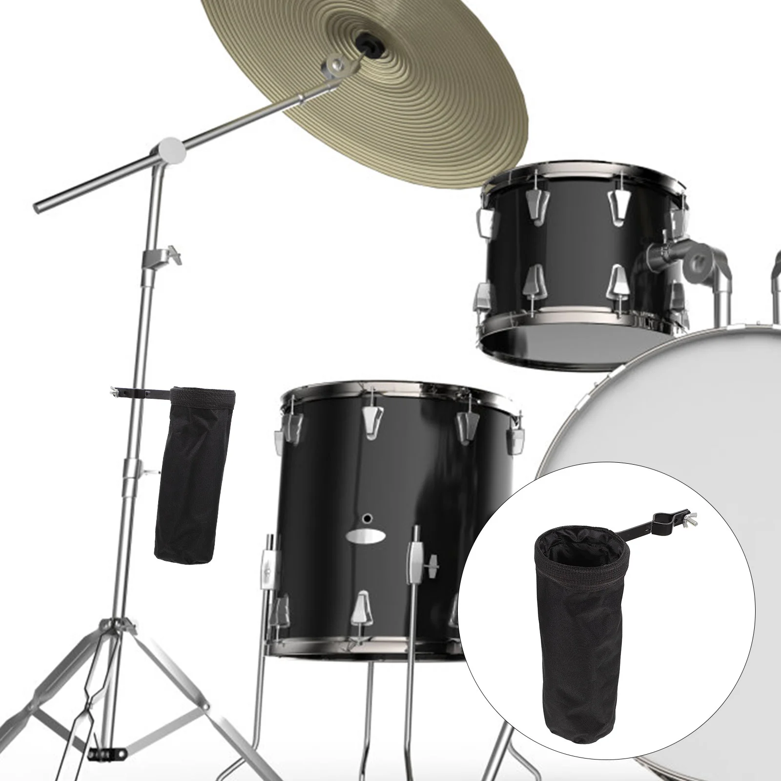 

Portable Drumstick Case Professional Drummer Barrel Drumstick Pouch (Black)