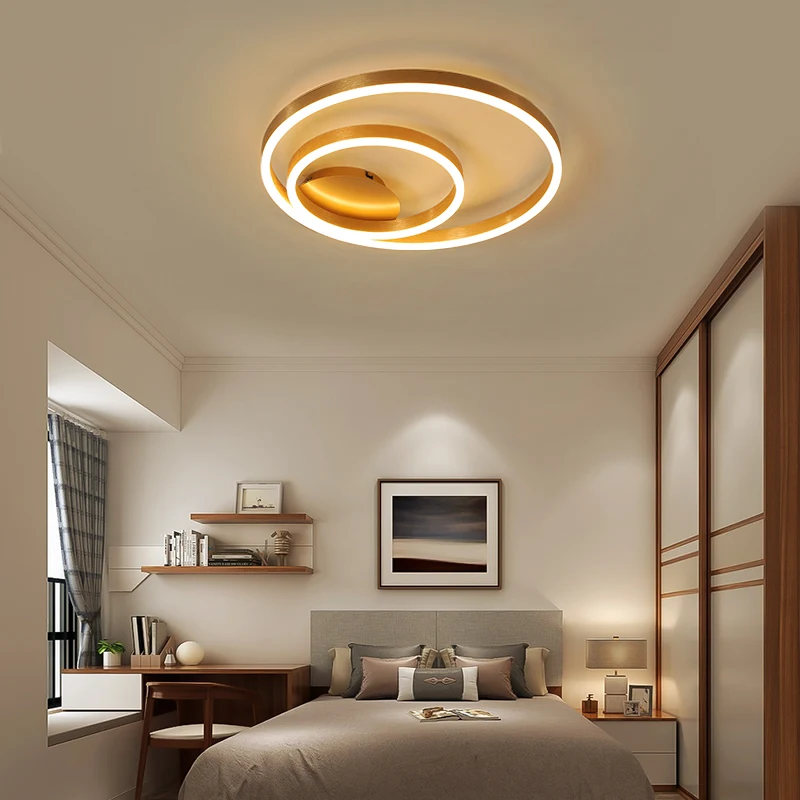 Nordic Round Circle Led Chandeliers Gold Coffee Ceiling Light For Bedroom Living Dining Room Kitchen Study Indoor Daily Fixtures led chandelier ceiling chandelier