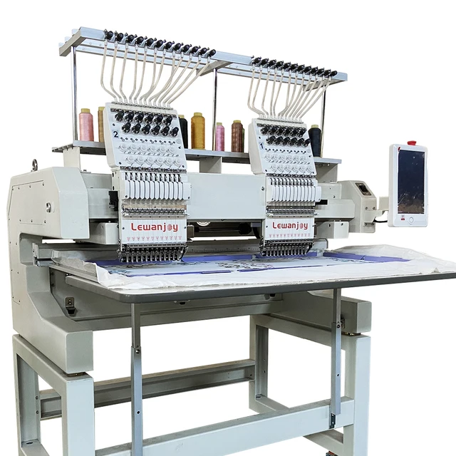 Automatic Two Head Embroidery Machine For Designer Atelier 12/15 Needles For Cap T-shirt Hat High Speed