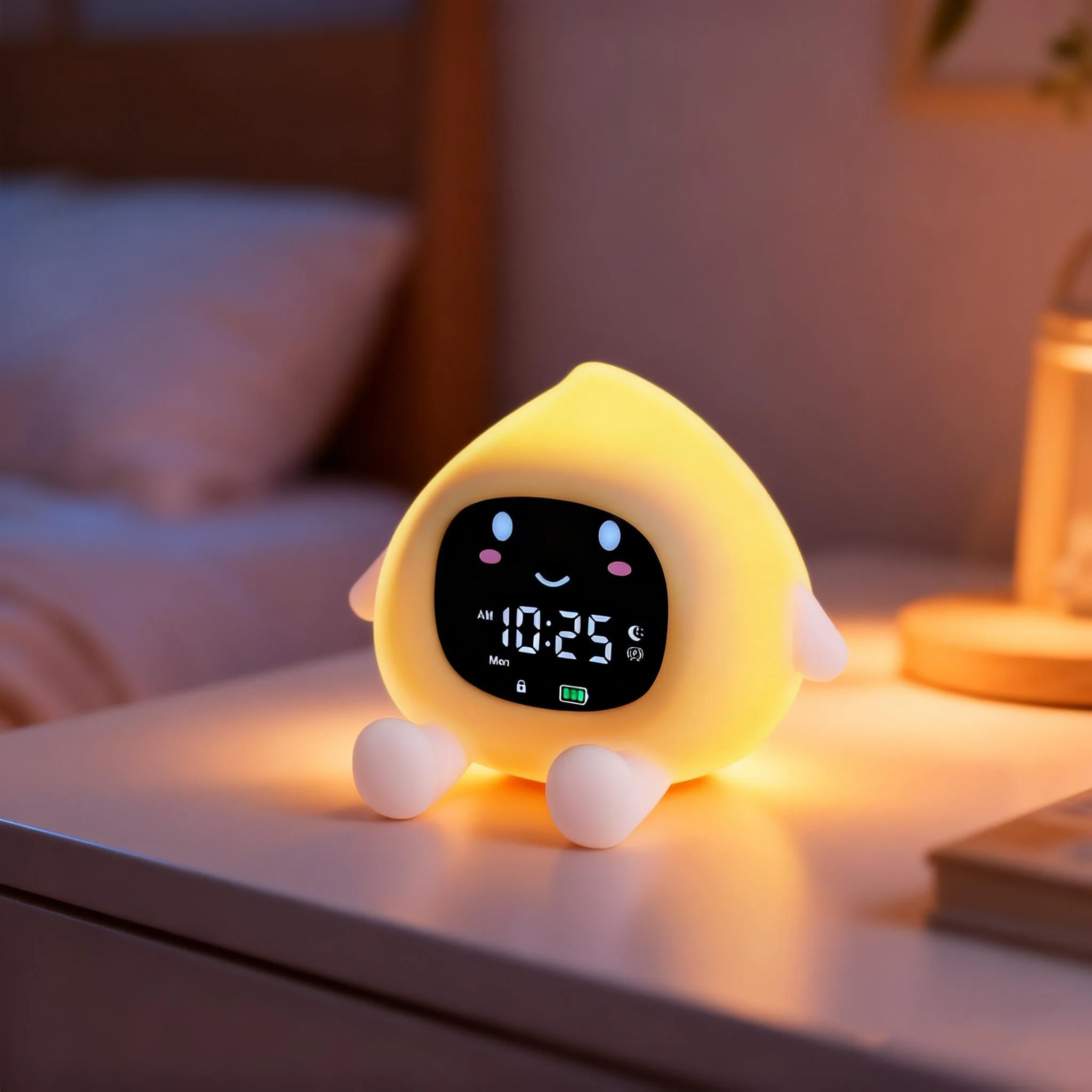 Kids Alarm Clock Sleep Training Alarm Clock Wake Up Rechargeable Clock with 9 Color Night Light 1