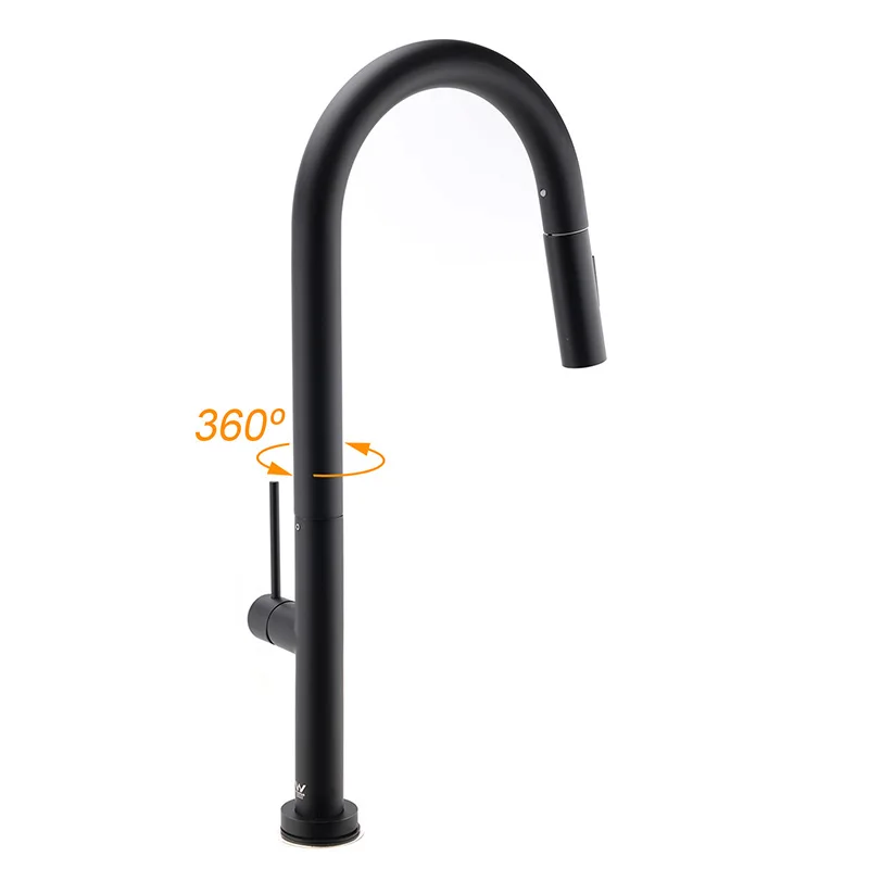 KYLINS Stainless steel Two Function Single Handle Pull Out Mixer  Mixer Water Tap Deck Mounted Hot And Cold Bathroom Faucet