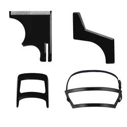 Men's Beard Shaping and Styling Comb Set - Plastic Trim Templates and Beauty Tools (Black4pcs)