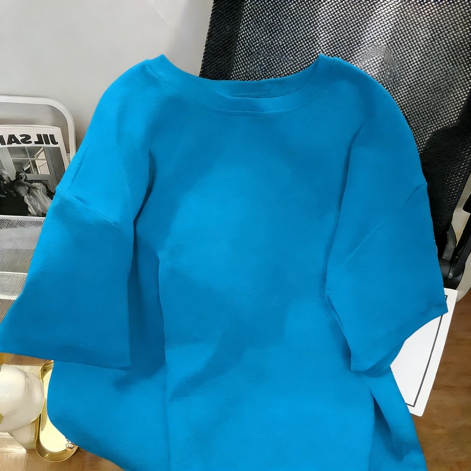 Lässige, alltägliche Sommer-T-Shirts für Herren mit kurzen Ärmeln, einfarbig, schlicht, modisch, passend zu allen Outfits, aus atmungsaktiver Baumwolle, mehrfarbig. – Detail 24