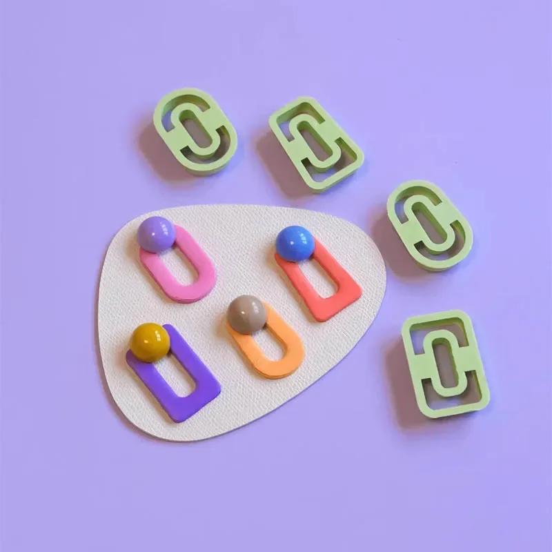 Polymer clay cutter pottery clay tools Soft Pottery Earrings Polymer Clay Cutter DIY INS French Earrings Shape Cutting Die for Stone Sculpture Jewelry Pendant Making