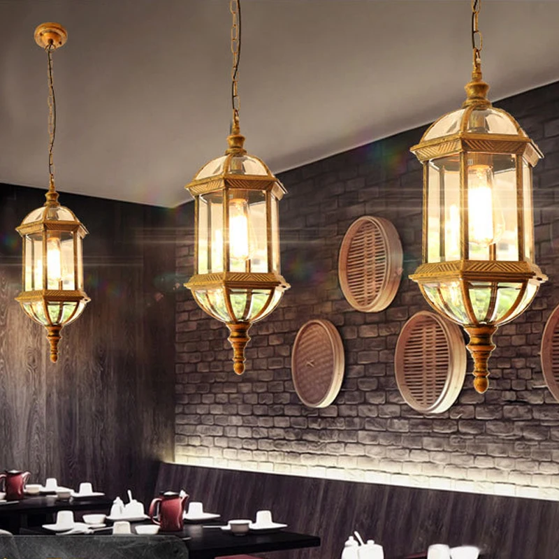 Led European Style Outdoor Waterproof Balcony Courtyard Pavilion Corridor Pendant Light