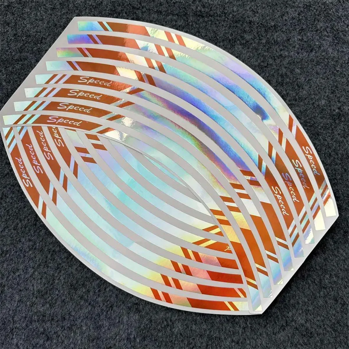 Vibrant Rainbow Wheel Stickers - 17 Rim Tape for Car and Motorcycle Styling