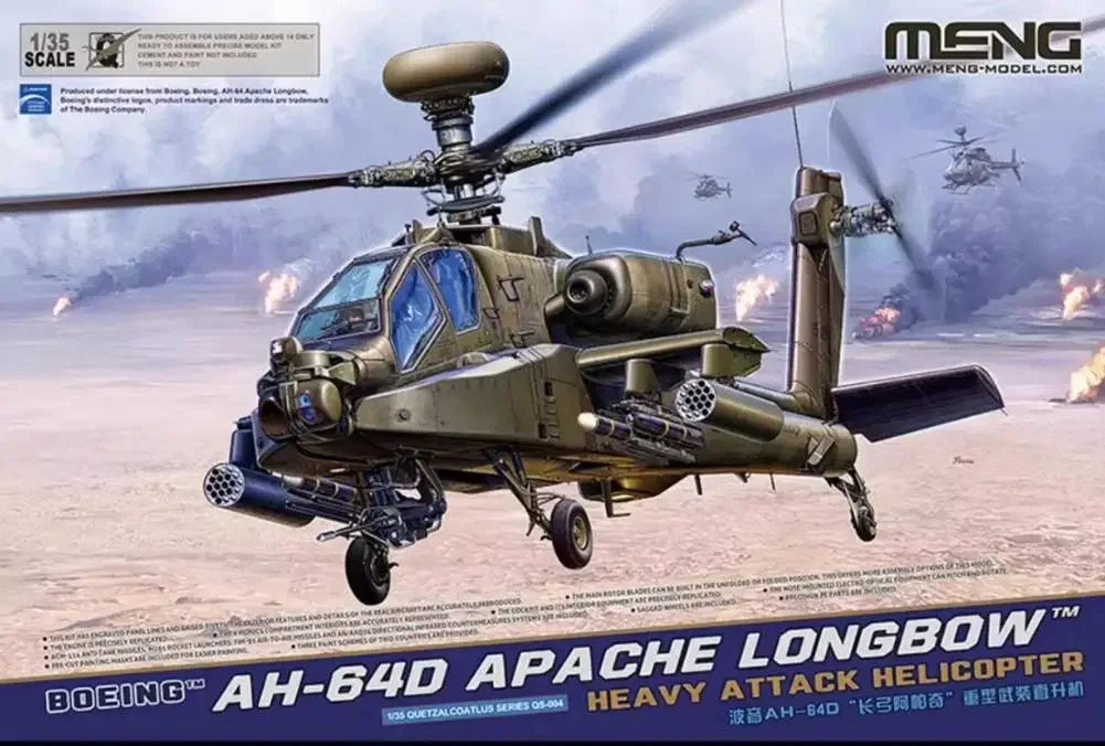 

MENG QS-004 1/35 Scale Boeing AH-64D Apache Longbow Attack Helicopter Model Kit