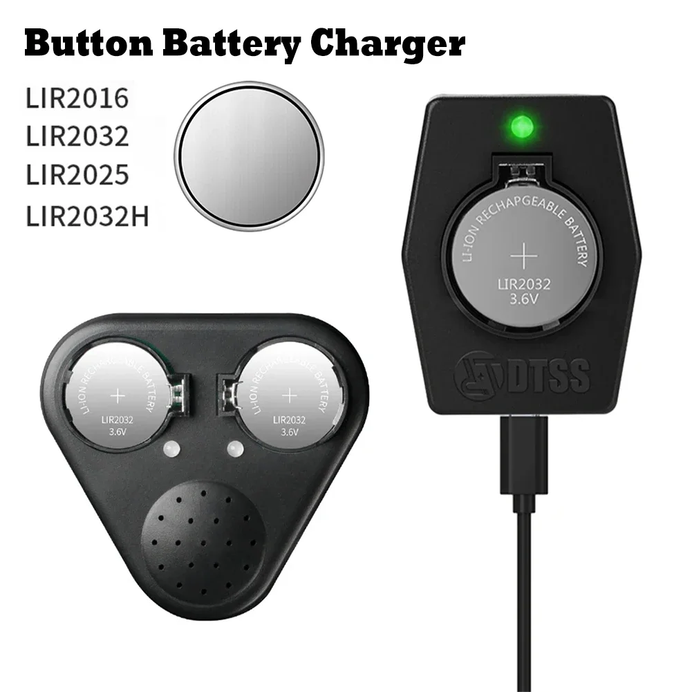 2032 Oplaadbare Knop Batterij Opladen, USB C Opladen Mini Muntcel Opladen voor LIR2032 LIR1632 LIR2025 LIR2016 LIR 2032H, Compatibel met Autosleutel (Geleverd zonder batterij