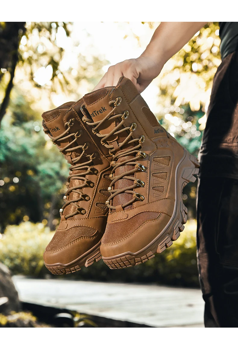 Men Military Tactical Boots Army Boots High Quality Male Climbing Hiking Shoes Lace Up Women Camping Safety Ultrallight Unisex
