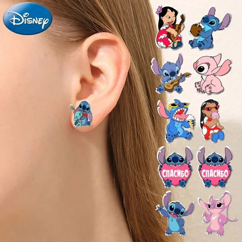 Disney Lilo & Stitch Orecchini Anime Figure Lilo Pelekai Angel Stitch Cosplay Orecchini A Bottone In Acrilico Per Accessori Di Gioielli Da Donna