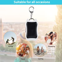 Keychain Power Bank USB External Solar 950mAH Cell Phone Backup Power Bank with 3 LED Light Charging Equipment for Hiking Travel 2
