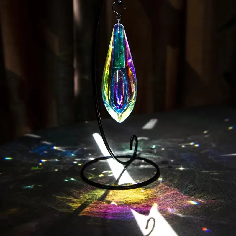 120mm Large Crystal Suncatcher AB Coating Faceted Crystal Prisms Drop Pendant Rainbow Window Garden Hanging Decoration Gift sun catcher crystal pendant sun catchers window ornament