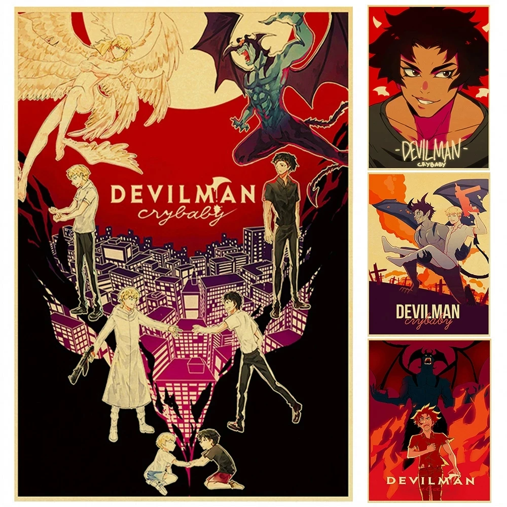 

Painting Art Devilman Crybaby Animated Poster Kraft Paper Japanese Anime Picture Painting Mural Home Children Room Wall Decor