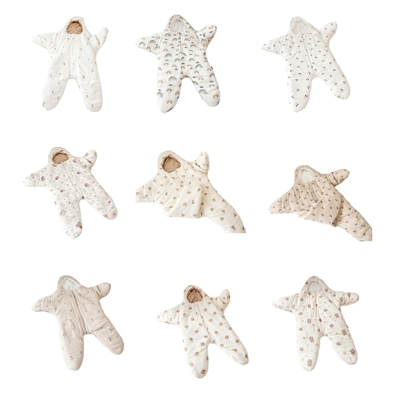 Breathable Sleep Sacks Baby Sleeping Bags Starfishes Swaddles Bags Boy Girl Wrap Blanket for Newborns Baby Essential