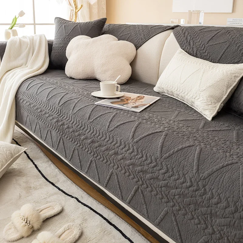 2023 New Washed Cotton Sofa Cushion Modern Cushion HomestaySofa Cover Four Seasons Universal Cover Cloth 2