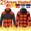 21/15 Areas Heated Jacket Men Padded Parkas Long Sleeve Heated Vest Men Electric USB Heating Jackets Heated Coat Clothing Winter 1