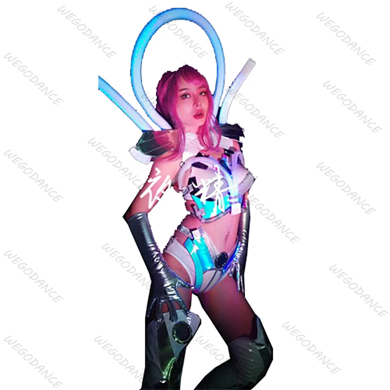 

Fantasy Technology Future Sensory Armor Set LED Women's Gogo Dance Stage Bar Costume
