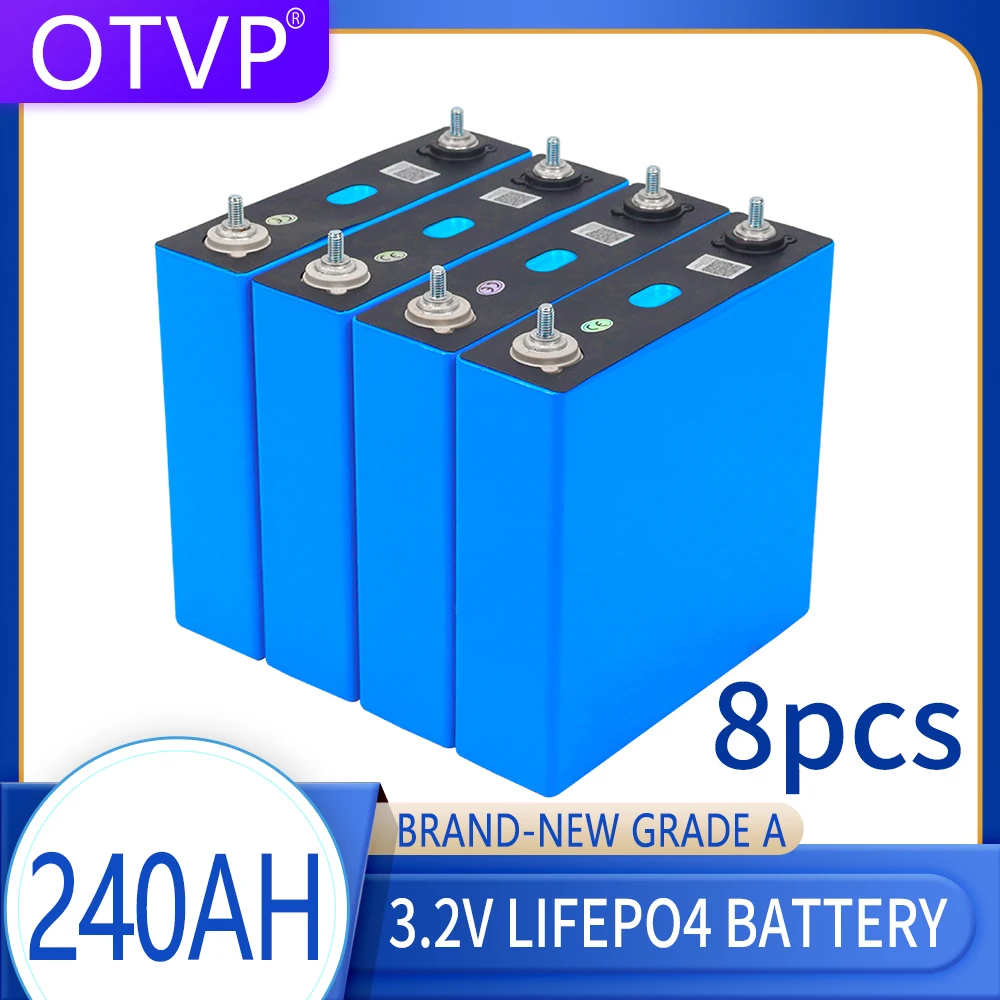 8PCSGradeA32V240AhLifepo4CellsDIY12V24V240AHRechargeable