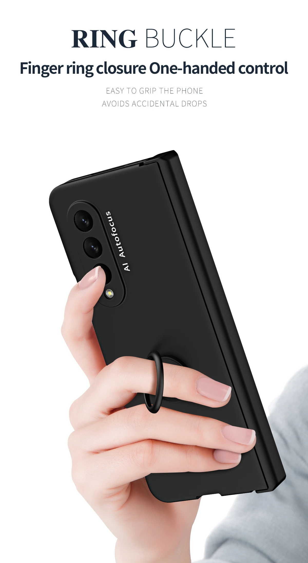 Auto Magnetische Ring Houder Telefoon Case Voor Samsung Galaxy Z Fold 5 4 3 5G Scharnier Plastic Cover met Front Screen Protector_voghion.com