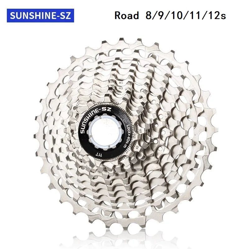 

SUNSHINE Road Bike Cassette 8 9 10 11 12 Speed Velocidade 11-23T/25T/28T/30T/32T/34T Bicycle Freewheel MTB Sprocket