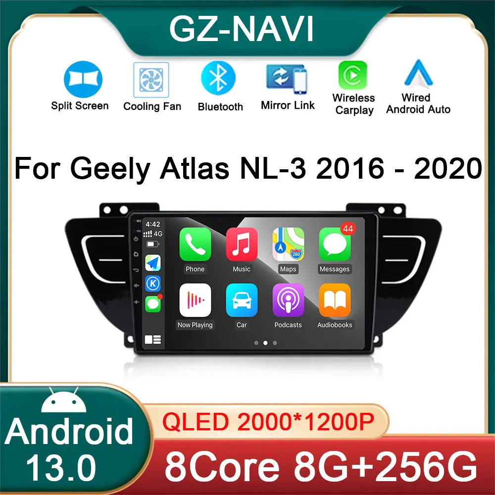 

For Geely Atlas NL-3 2016 - 2020 Android 13 Carplay Auto Car Radio Multimedia GPS Navi Player Stereo WIFI 4G Head Unit Audio