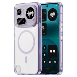 Magnetic Transparent Ultra - Thin Anti - Fingerprint Hard Case Bumper Cover - Nothing Phone (4a) Pro (Transparent Purple)