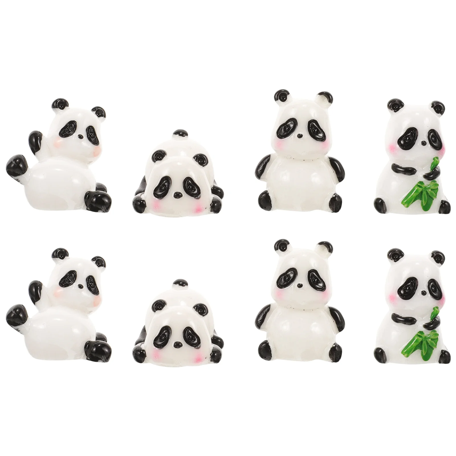 

Mini Panda Ornament Garden Figurine Model Decorations for Birthday Resin Landscape Toy