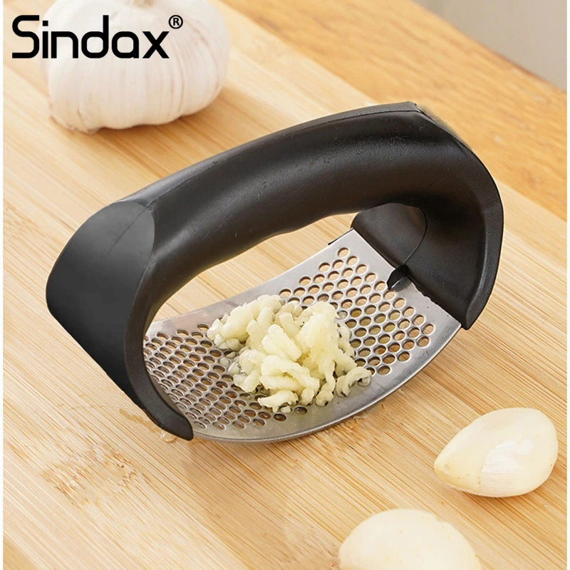 Sindax 1pcs Garlic Press Manual Stainless Steel Garlic Chopper Crush