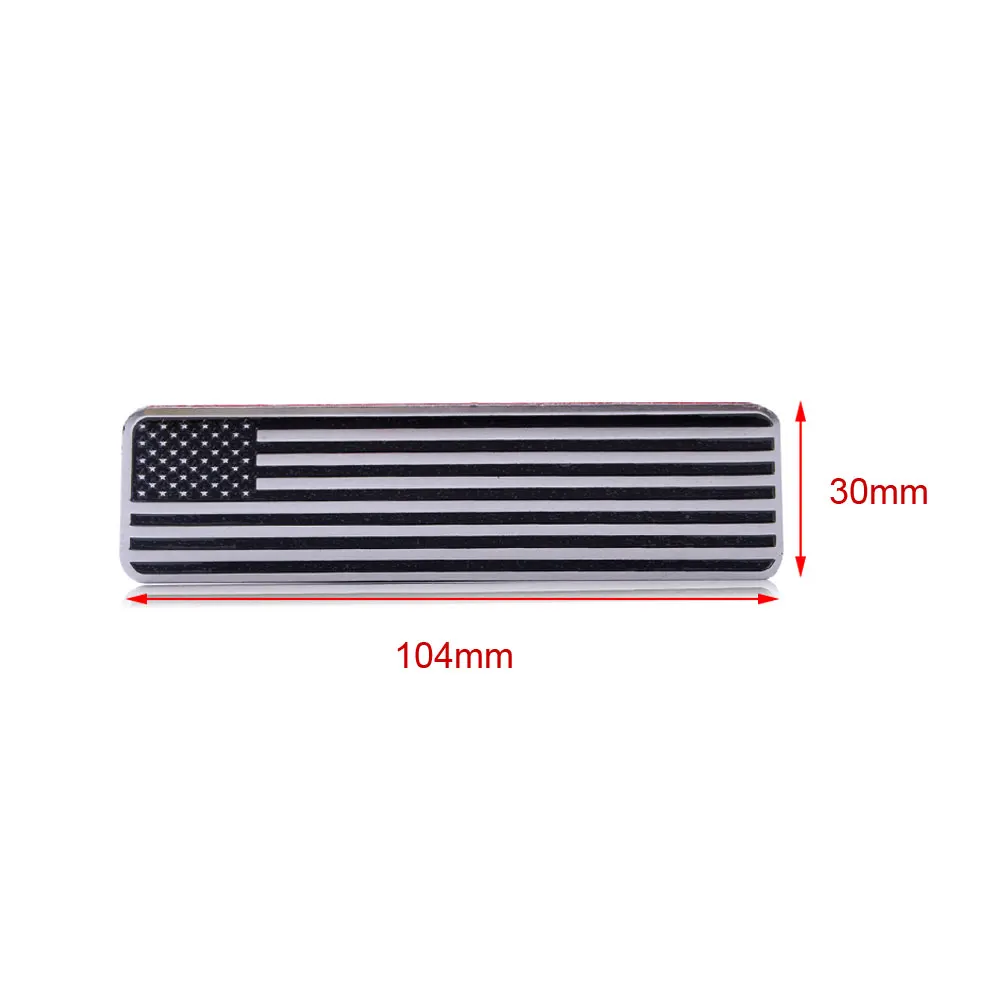 Black Metal USA American Flag Car Tuning Emblem Badge Sticker 2pcs