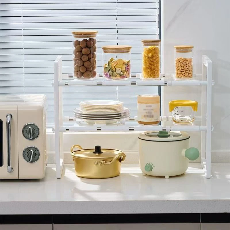 Minimally Designed Kitchen Decoration Scalable Kitchen Sink Storage Rack Cabinet Layered Rack Bathroom Sink Pipe Partition