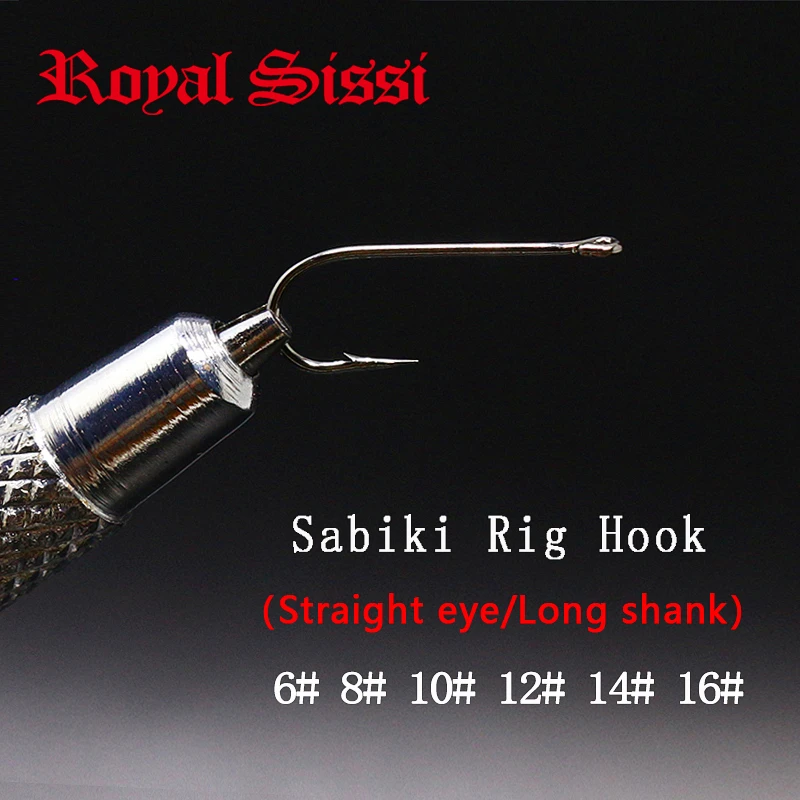 Royal Sisi 60Pcs Dimensioni Miste Straight Eyed Sabiki Rig Hooks Long Shank Traina Fly Hook Piccoli Ganci Per Esche D'Acqua Dolce In Acqua Salata