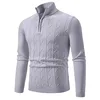 Autumn Quarter Zip Sweater Men's Pullover Knit Long Sleeve Sweater Men Winter Warm Slim Casual Turtleneck Mock Neck Sweaters 4